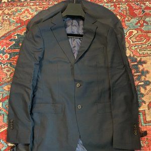 Suit Supply Navy Bird's Eye Havana Suit Blazer